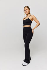 High Rise Flared Legging Black